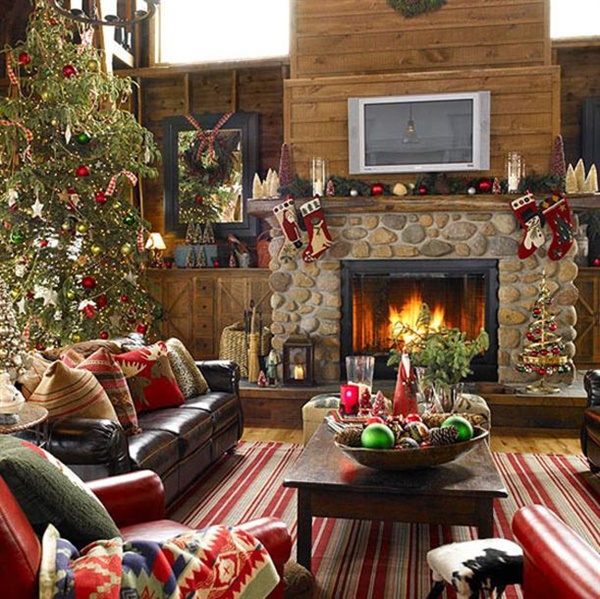 Full Decoratioon Christmas Tree Decorating Ideas for 2012 on Living Room