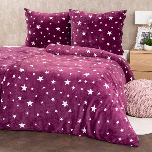 4home povleceni mikroflanel stars violet 140 x 220 cm 70 x 90 cm