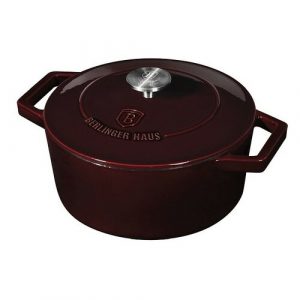 berlinger haus liatinovy hrniec s pokrievou burgundy line 24 cm