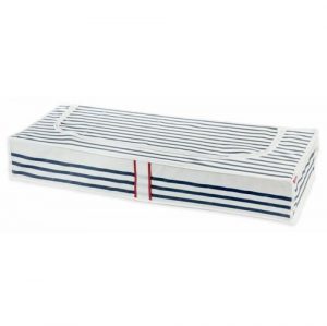 compactor nizky textilny ulozny box na oblecenie pod postel marine 100 x 45 x 15 cm modro biela