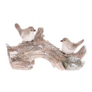 dekoracia vtaciky na vetve hneda 27 x 11 x 15 cm