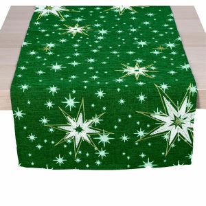 forbyt vianocny behun hviezdy zelena 40 x 80 cm