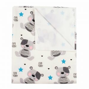 new baby nepremokava flanelova podlozka cute teddy biela 57 x 47 cm