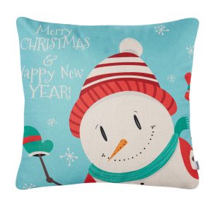 4home vianocna obliecka na vankusik happy snowman 45 x 45 cm
