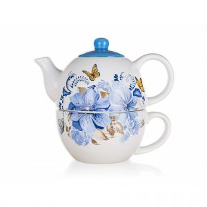 banquet kanvicka keramicka so salkou blue flower