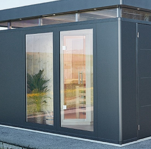 biohort presklena stena k domceku biohort casanova tmavo siva metaliza