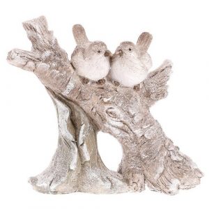 dekoracia vtaciky na vetve hneda 13 x 8 x 21 cm