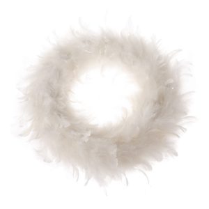 dekoracny veniec z peria downy pr 30 cm biela