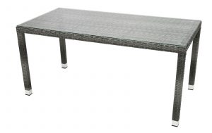 deokork zahradny ratanovy stol napoli 160x80 cm siva