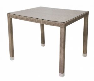 deokork zahradny ratanovy stol napoli 80x80 cm sivo bezova