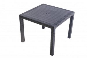 deokork zahradny stol z umeleho ratanu manhattan 95x95 cm antracit