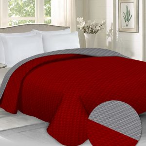 domarex prehoz na postel laurin cervena siva 220 x 240 cm