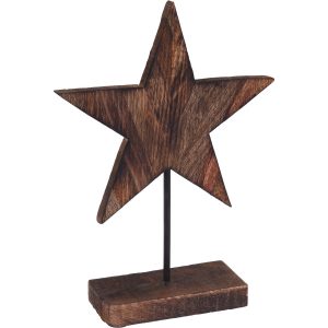 drevena dekoracia wooden star 26 cm