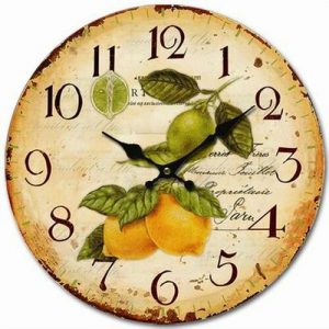 drevene nastenne hodiny vintage lemons pr 34 cm