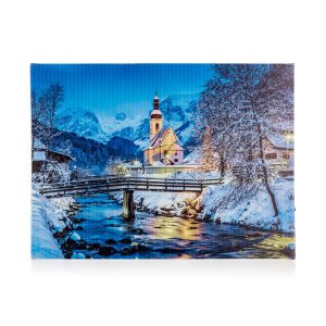 home decor led obraz na platne castle night 40 x 30 cm