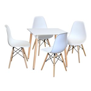 jedalensky stol 80x80 uno biely 4 stolicky uno biele