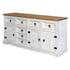 komoda 3 dvere 7 zasuviek corona biely vosk