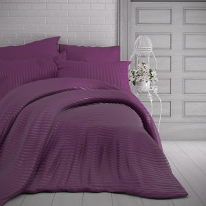 kvalitex satenove obliecky stripe purpurova