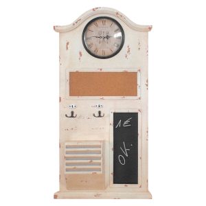 memo tabula s hodinami biela antik