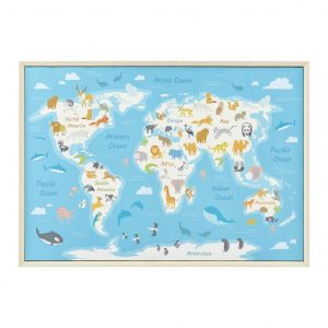 obraz world map animal 50x70x35 cm