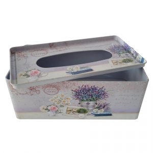 plechovy box na vreckovky kvetinky 24 x 95 x 13 cm