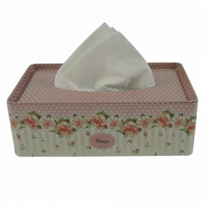 plechovy box na vreckovky tea roses 21 x 7 x 12 cm