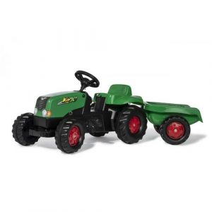 rollytoys sliapaci traktor rolly kid s vleckou zeleno cervena