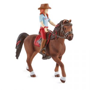 schleich 42539 rysavka hannah s pohyblivymi klbmi na koni 15 cm