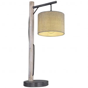 stolna lampa siva roger drevo textil