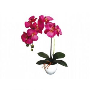 umela orchidea v kvetinaci 7 kvetov 55 cm fialova