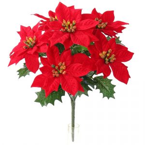 umela vianocna poinsettia cervena 30 cm