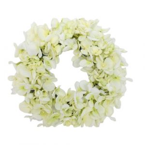 umely veniec hortenzia biela pr 24 cm