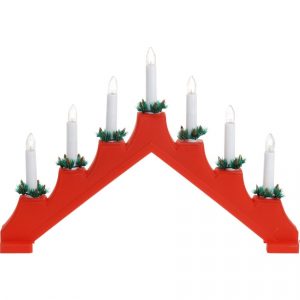 vianocny svietnik candle bridge cervena 7 led