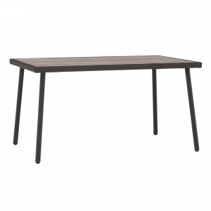 zahradny stol hneda ocel ratan artwood 140x82 cm sandvika
