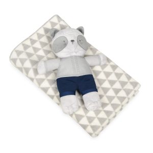 babymatex detska deka siva s plysakom medvedik 75 x 100 cm