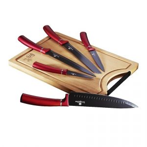 berlinger haus 6 dielna sada nozov s dostickou burgundy line
