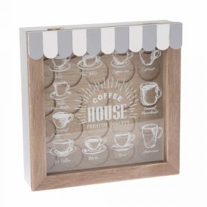 dreveny zasobnik na kapsule coffee house