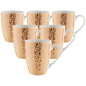 florina sada porcelanovych hrncekovorange 340 ml 6 ks