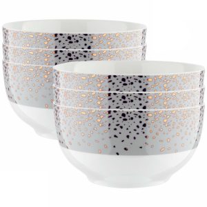 florina sada porcelanovych misiek grey 13 cm 6 ks