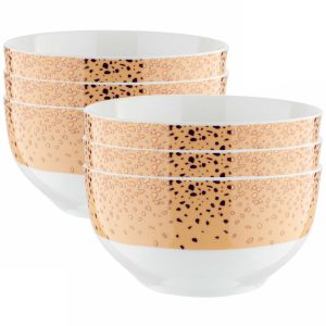 florina sada porcelanovych misiek orange 13 cm 6 ks