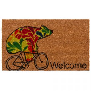 home elements kokosova rohozka medved na bicykli 43 x 73 cm