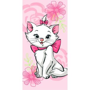 jerry fabrics osuska marie cat pink flower 70 x 140 cm