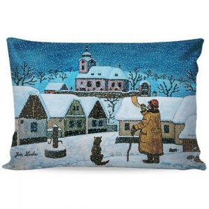 matejovsky obliecka na vankusik deluxe josef lada hlasnik so psom 33 x 50 cm