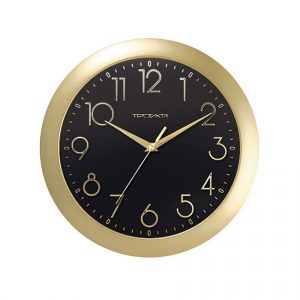 nastenne hodiny s mineralnym sklom troyka cierno zlata pr 29 cm