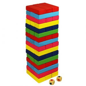 wood toys drevena veza jenga farebna