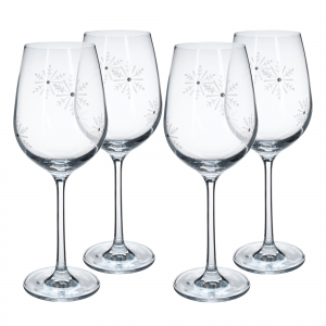 tempo kondela snowflake vino pohare na vino set 4 ks s krystalmi 450 ml