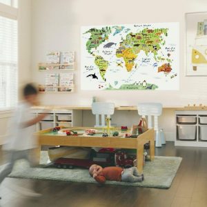 detska mapa sveta na stenu
