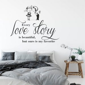 nalepka na stenu love story anglicky