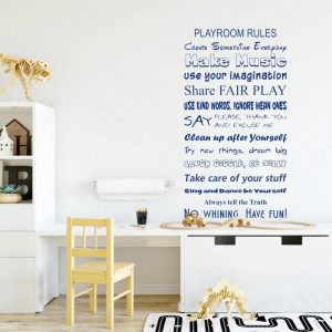 nalepka na stenu playroom rules