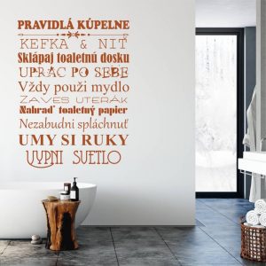 nalepka na stenu pravidla kupelne